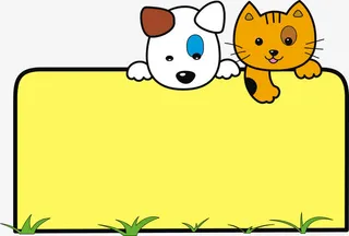 黄色卡通文本框免抠