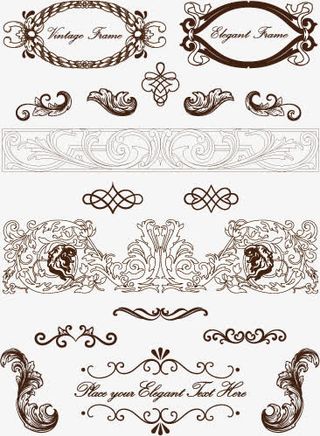 矢量古典花纹免抠