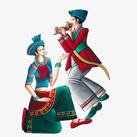 傣族蜡染工艺人物免抠