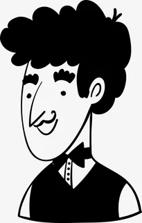 手绘男人头像图免抠