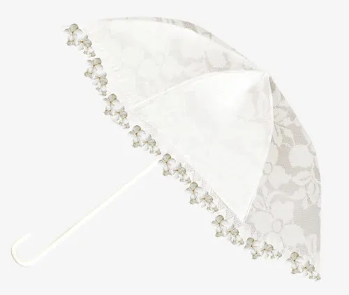 白色蕾丝花边雨伞素材免抠