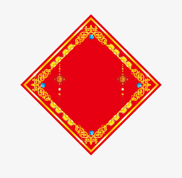 红色喜庆方块免抠