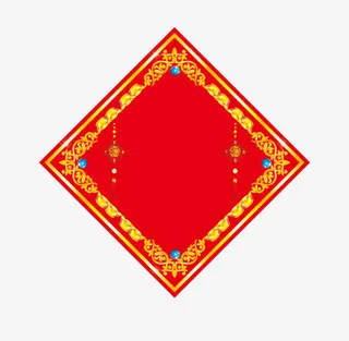 红色喜庆方块免抠