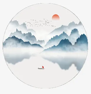 水墨山图片风景素材大山免抠背景H5背景元素