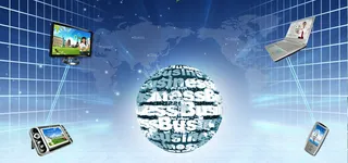 现代简约互联网科技蓝色海报背景高清