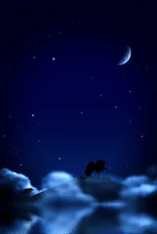 蓝色星空唯美背景素材高清