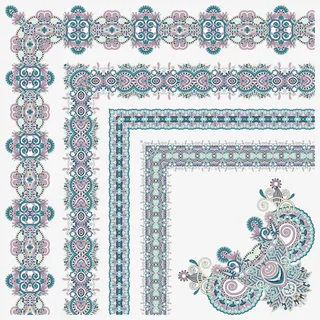 矢量蓝色边框免抠