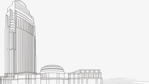 手绘建筑线稿草图免抠