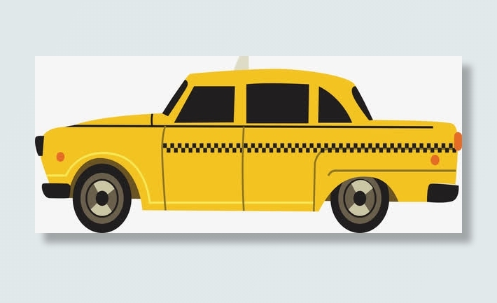 黄色出租车免抠