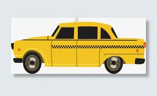 黄色出租车免抠