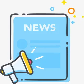 蓝色热点新闻边框免抠