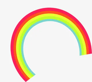 开心六一彩虹半圆六一儿童节免抠