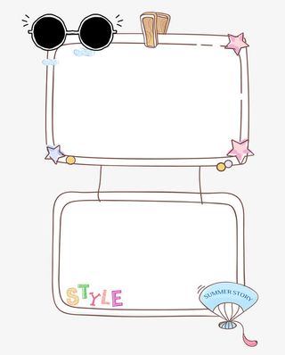 卡通小报文字框免抠