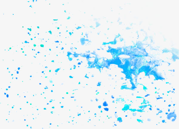 蓝色原创水墨设计免抠