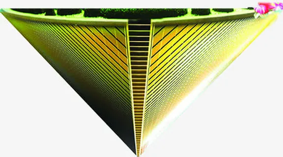 彩色渐变线条招聘展架免抠