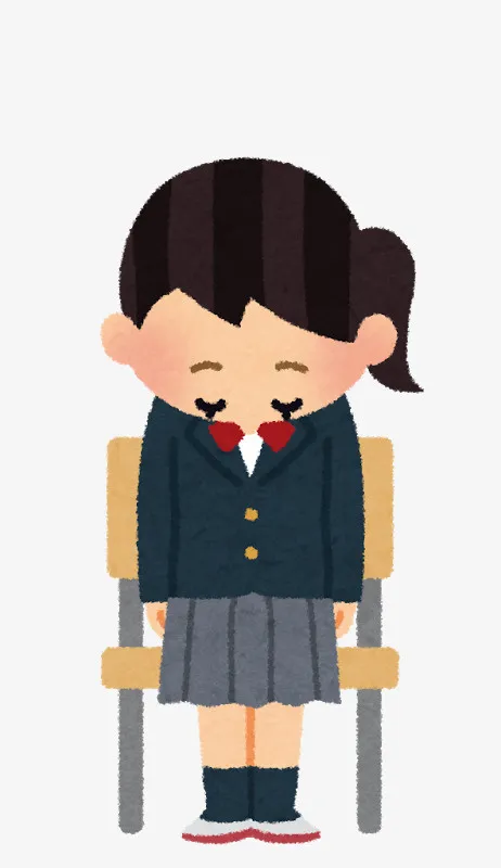 卡通低头的小女孩免抠图免抠