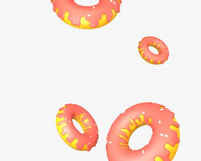 甜甜圈C4D建模免抠 甜甜圈C4D建模免抠