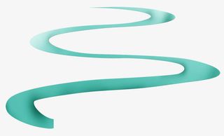 绿色小河水弯曲装饰免抠