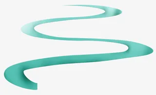 绿色小河水弯曲装饰免抠