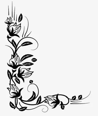 黑色巴洛克花边免抠