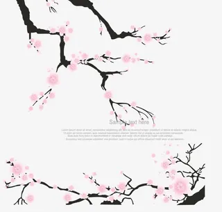 冬至梅花开放矢量免抠