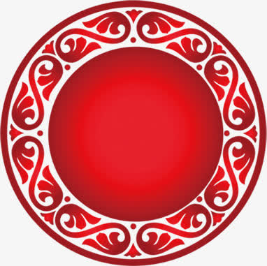 红色促销圆形花纹设计免抠