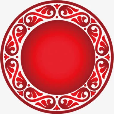 红色促销圆形花纹设计免抠