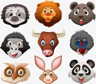 矢量手绘卡通动物免抠