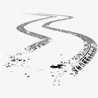 车轮印车胎印车胎纹水墨纹免抠