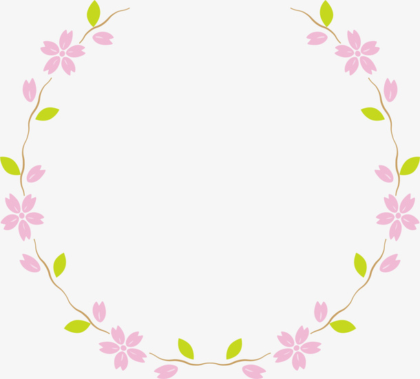 粉色美丽花藤框架免抠