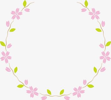 粉色美丽花藤框架免抠