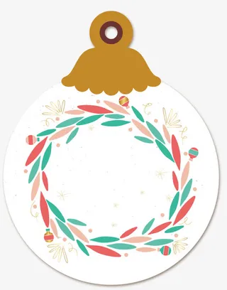 圣诞节圆形吊牌免抠