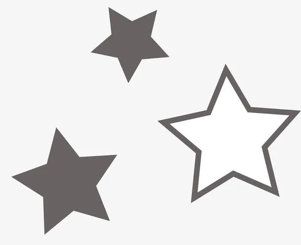 黑白五角星免抠