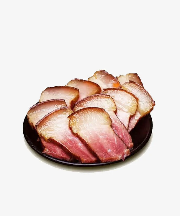 盘子里的腊肉矢量免抠