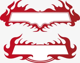 红色火焰长框矢量图免抠