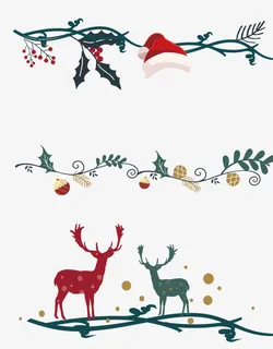 圣诞节卡通装饰帽子边框免抠