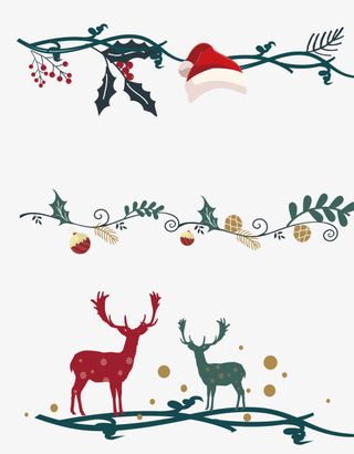 圣诞节卡通装饰帽子边框免抠