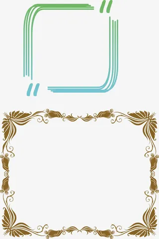 线条斜线边框免抠