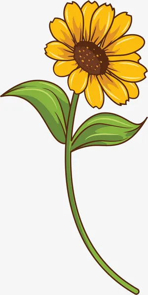 涂抹矢量卡通金盏花免抠