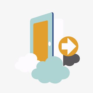 矢量装饰扁平化科技云同步png免抠