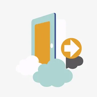 矢量装饰扁平化科技云同步png免抠