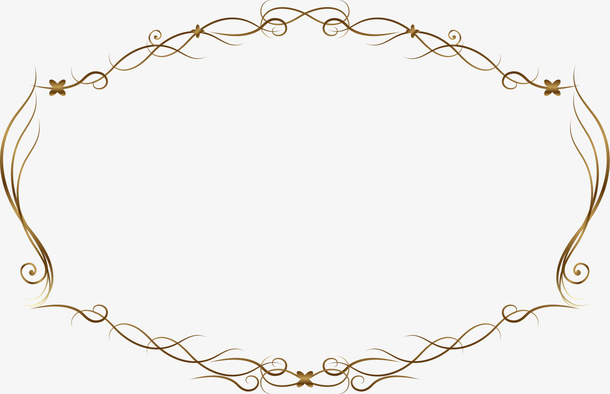 咖啡色线条框架免抠