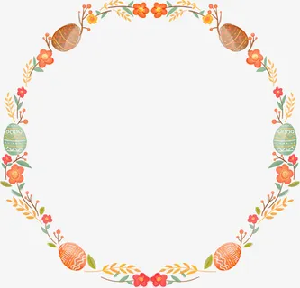 复活节多彩彩蛋圆环免抠