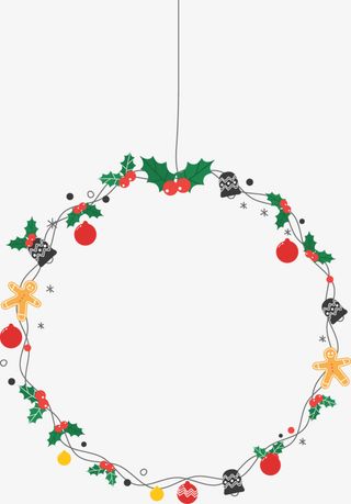 圣诞装饰物花环免抠