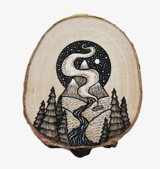 木桩年轮森林免抠