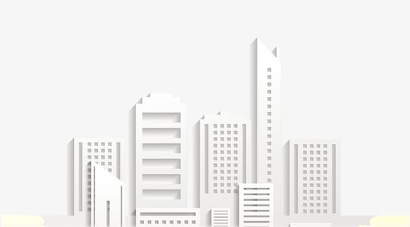 免抠白色大楼城市简约剪影免抠