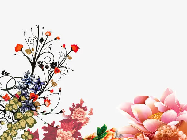 花开牡丹免抠