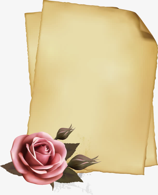 怀旧复古唯美玫瑰花边框免抠