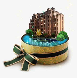 礼盒里的房子免抠