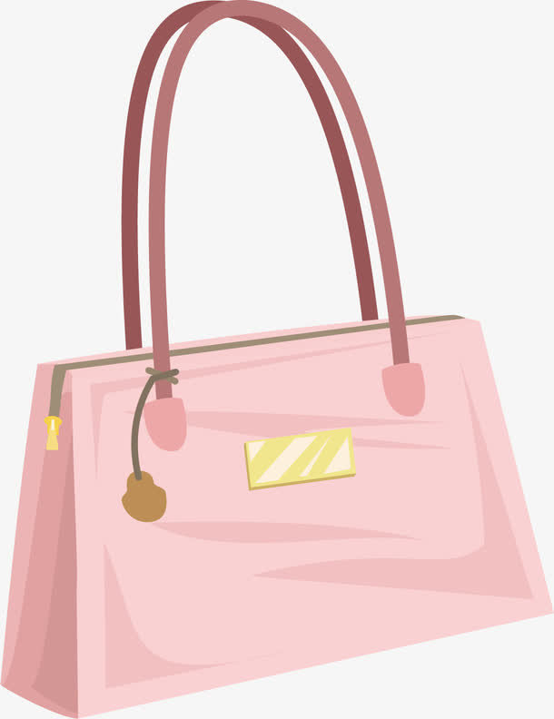 矢量手绘粉色包包免抠